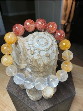 Fire Quartz, Golden Healer and Quartz Ombre 12mm